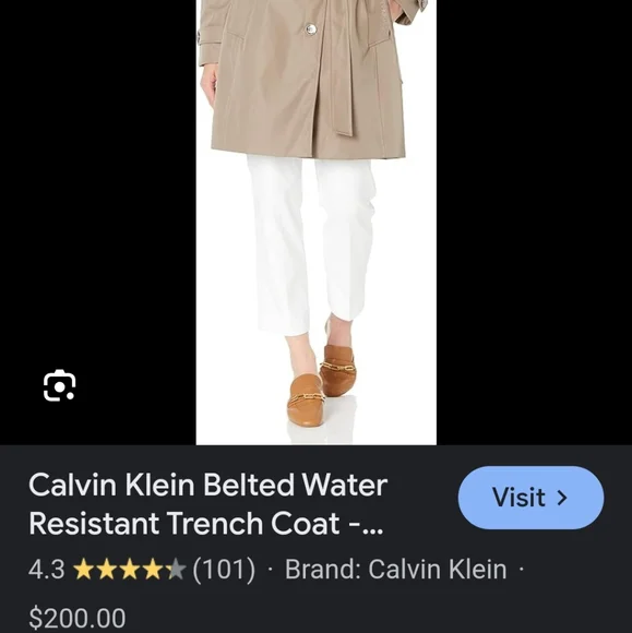 Calvin Klein women's belted rain coat. - Picture 6 of 8